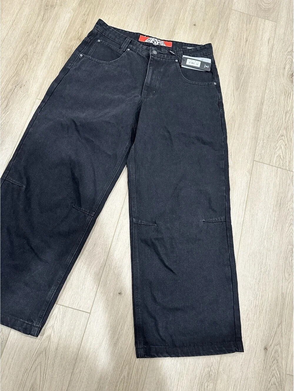 NWT Jaded London Jeans Mens 34x30 Black Wide Leg Colossus Fit Denim